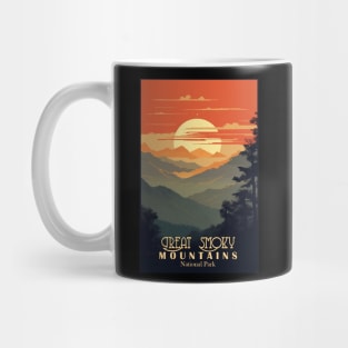 Great Smoky Mountains national park vintage travel poster Mug